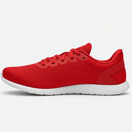Red sleek athletic running shoe
